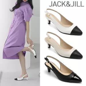 [잭앤질] 뾰족코 투톤 배색 슬링백(JA2115)