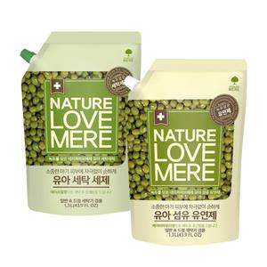 네이쳐러브메레 녹두 세제 유연제 리필 1팩+1팩 세트