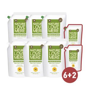 네이쳐러브메레 국화 세제 유연제 리필 6팩+2팩 세트