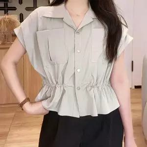 [하프클럽/머스트비]여성 허리 스트링 반소매 베스트