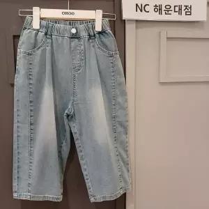 [보리보리/오후]스판 좋고 얇아서 통통한 아이들도 편하게 입어지는~7부 데님 OHTH24301