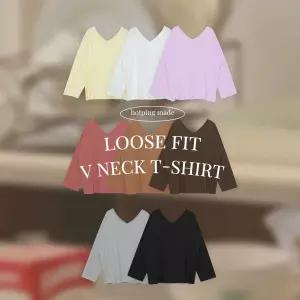 핫핑 제로핏 루즈핏v넥긴팔티셔츠