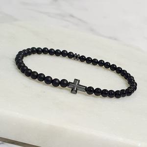 비비아니 십자가 오닉스 원석 팔찌 2종 남녀공용 평안과 회복의 소망