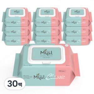 미엘 클래식 유아물티슈 캡형 100매 × 30개