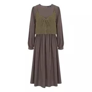 [롯데백화점]abfz 니트 베스트 세트 긴팔 롱 원피스 APY4HO34K