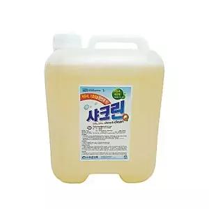 대용량 샤크린Q18L알칼리 세탁세제 작업복 조리복 얼룩 제거제 기름때 찌든때 제거제 고농축 말통 업소용