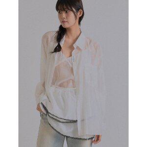 [쏘리투머치러브]Ethereal Sheer Oversized Shirt_White