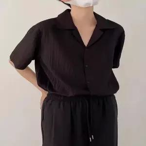 ONM 시원한셔츠 플리츠 반팔셔츠 남성 여름셔츠 오픈카라