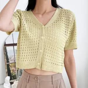 ONM 러블리 파스텔 여성 펀칭 반팔 니트 가디건 볼레로