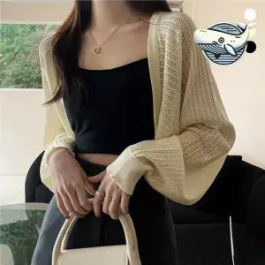 ONM 여름 시원한 레이어드 니트 볼레로 경량 여성