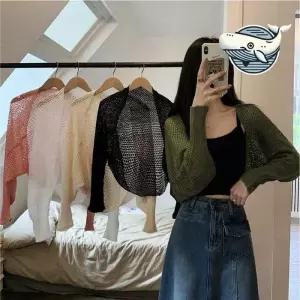 ONM 여성 니트 가벼운 볼레로 가디건 여름 얇은