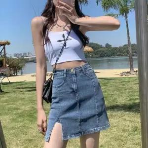 ONM 짧은 청치마 이너 속바지 옆트임 데님 미니 스커트