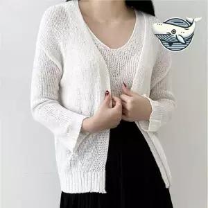 ONM 여리한 봄 여름 시스루 볼레로 가디건 가벼운