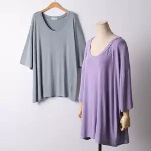 빅사이즈 504 반팔실키브이넥티셔츠 DRAI551