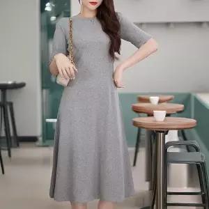 ONM 반팔 플레어 롱원피스 휴양지 루즈핏 실내 원피스