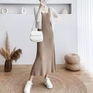 ONM 골지 롱원피스 L 카멜 핏 여신 날씬해보이는 무시