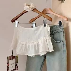 ONM 레이어드 랩업 랩스커트 청순 커버업 망사 랩치마