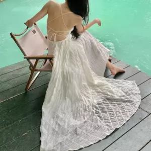 ONM 코코비치 여름 원피스 휴양지 끈나시 롱 쉬폰 K1223