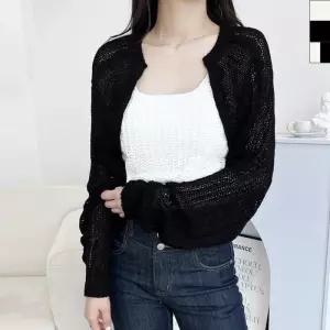 ONM 2LCBB 1077 여자그물니트긴팔볼레로가디건 루즈핏 미