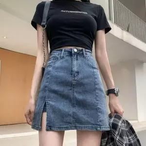 ONM 여성 캐주얼 일체형 청치마 스타일 데님 치마바지