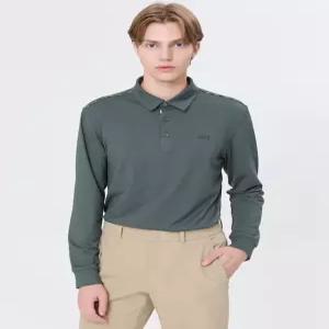 닥스 골프 남성 24FW [가격인하][스테디셀러]레터 로고 솔리드 긴발폴로티셔츠 (GREEN) WGTS4D101E2