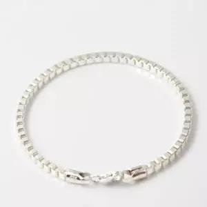 [차차실버]박스체인 연예인 3mm 순은팔찌 남자 여자 남여 커플 탁재훈 실버