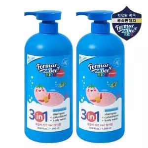 [포멀비] 키즈 3in1 올인원 샴푸 바디워시 딸기향 1,000ml 1+1