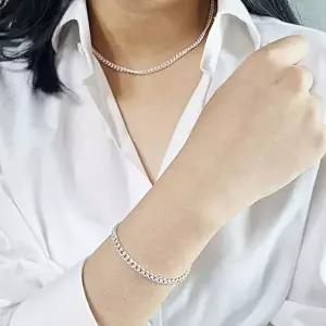 [차차실버]커브 4mm 은팔찌 도톰 커플  딸선물 엄마선물 베스트 심플