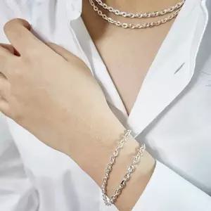 각줄 3mm 은팔찌 남자 여자 데일리 유니크 순은 커플