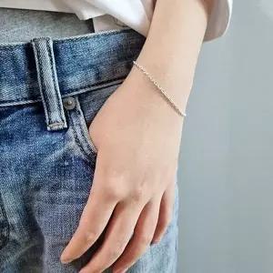 각줄 2mm 은팔찌 순은 925실버 커플 남자 여자 데일리