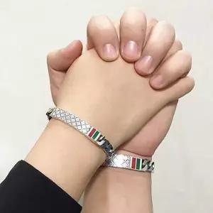 레인보우 8mm 은팔찌 고급 세련된 명품 커플 엄마 아빠 생일