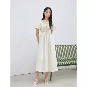 [에고이스트](25기획) 레이스업 퍼프 스모킹 원피스 (ER3EO700)[35343085]