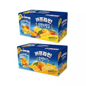 카프리썬 2종 200ml 오렌지10팩+오렌지망고10팩/사무실/음료/어린이집/과일/쥬스/카프리선/사파리/파우치