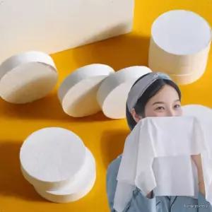 여행용 미니 원형 압축티슈 낱개포장 휴대용 물티슈 건티슈 세안 다용도 수건