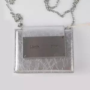 마뗑킴 아코디언 미니 백 블랙 실버 미니 손가방 크로스백 카드 지갑 실버