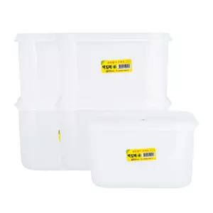 국산 백색 밀폐용기 백밀폐 4호 5개 세트/김치통/양념통/반찬통/나눔반찬통/플라스틱통/소분용기/냉장고