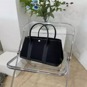 토고가죽 캔버스 가든파티 토트백