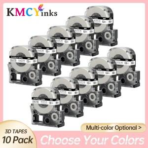 KMCYinks 엡손 호환 라벨 프린터 호환 테이프 LW-K200BL K420 LW300 LW600P LC-4WBN 10PK SS12KW 12mm