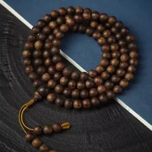 침향팔찌 베트남 니트란 퍼플 치난 침향목 팔찌 야생 침수 등급 부처님 염주 108 유니