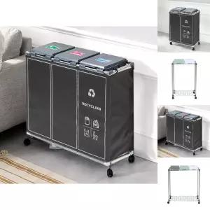 재활용 분리수거함 3단 커버세트/가정용/분리/수거함/수거/쓰레기/봉투/거치대/분리수거대/분리수거통