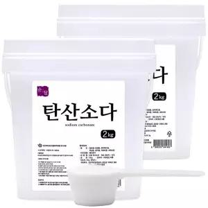 순담 탄산소다 2kg [2개] 총 4kg 미국산 탄산나트륨 워싱소다 세제 세정제 스푼