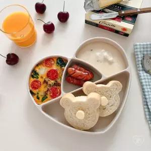 러빗 실리콘 하트 흡착 식판 5color)