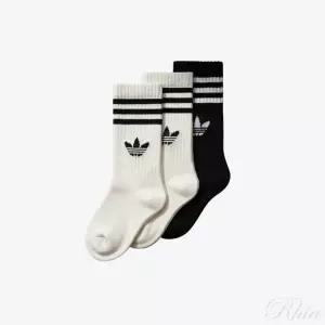 [아디다스] 키즈 크루 화이트 블랙 삭스 3켤레 153097564