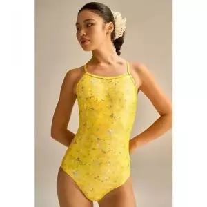 여성용 원피스 예쁜핏 원피스수영복 앰버 옐로 삼각 스피드 빅사이즈 수영복 수영장 전용 OOTD1
