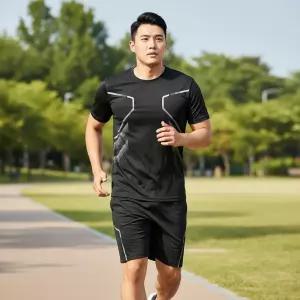 다플  빅사이즈 남성 쿨링 반팔세트 트레이닝 반바지