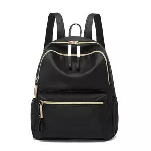 옆주름 포인트 팔로우 백팩 블랙