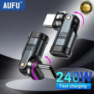 AUFU PD240W USB C to Type OTG 어댑터 540 회전 5A iPhone 16 MacBook 용 고속 충전 케이블 변환기 Samsun
