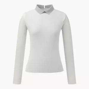 데상트골프웨어 VQA DR12WFKP35-BWTG 여성 냉감 하이브리드 긴팔 풀오버 / Bright Wh