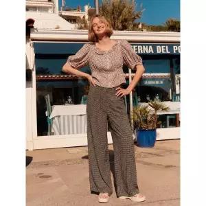 [써스데이아일랜드]플라워 패턴 롱 와이드 팬츠 T244MPT236W _P420160650