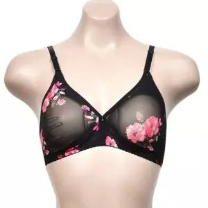 디올라 꽃무늬 망사 노와이어 B컵 브라